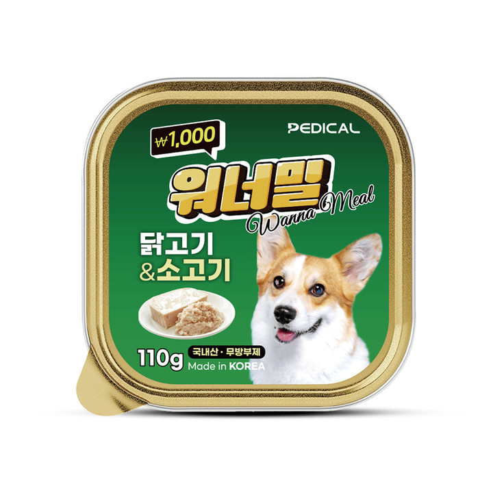 페디칼 워너밀 닭고기&소고기 캔 110g