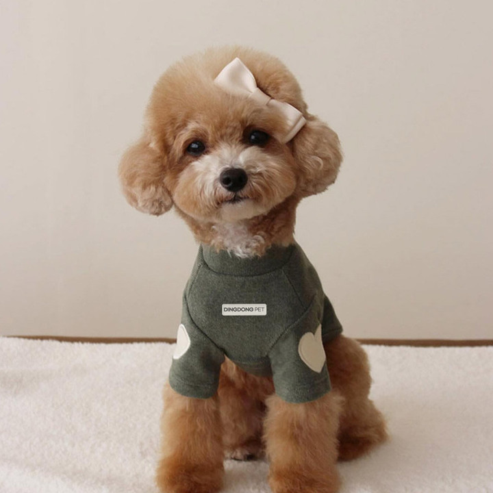 딩동펫 하트 폴라넥 티셔츠