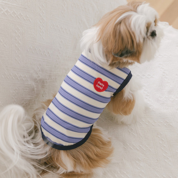 펫츠랜드 데일리하트티셔츠 라인즈블루