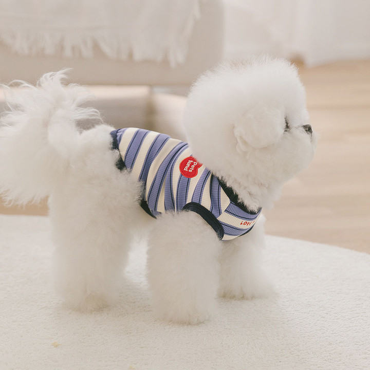 펫츠랜드 데일리하트티셔츠 라인즈블루