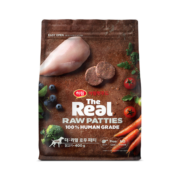 하림펫푸드 더리얼 로우 패티 닭고기 어덜트 400g