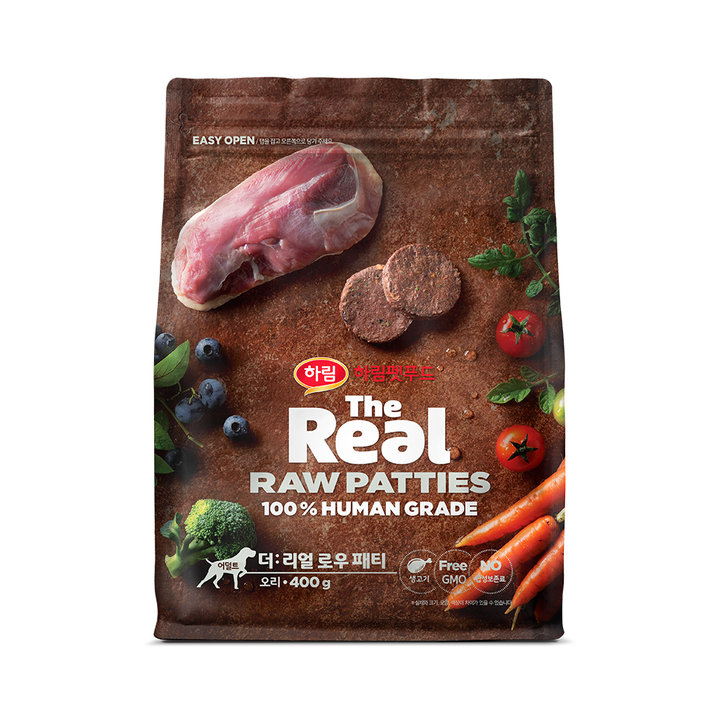 하림펫푸드 더리얼 로우 패티 오리고기 어덜트 400g