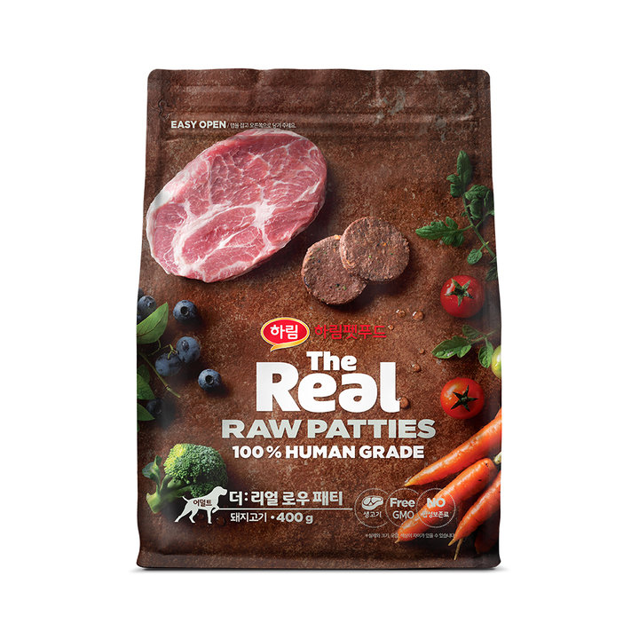 하림펫푸드 더리얼 로우 패티 돼지고기 어덜트 400g