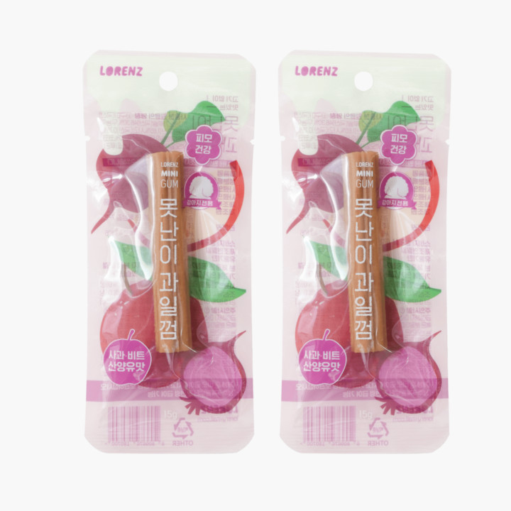 로렌츠 못난이 과일껌 사과&비트 산양유맛 90g
