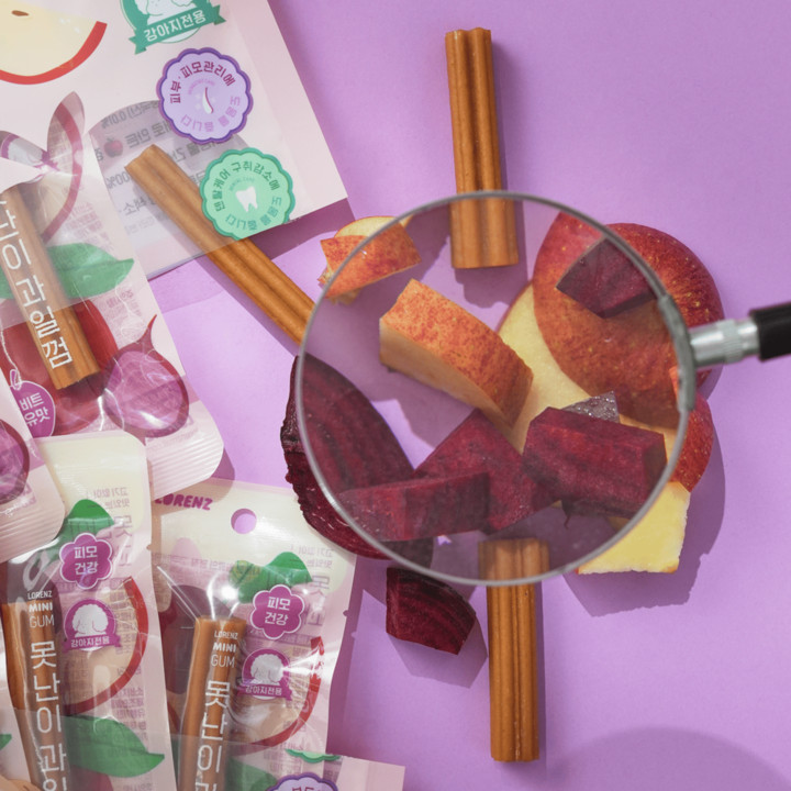 로렌츠 못난이 과일껌 사과&비트 산양유맛 90g