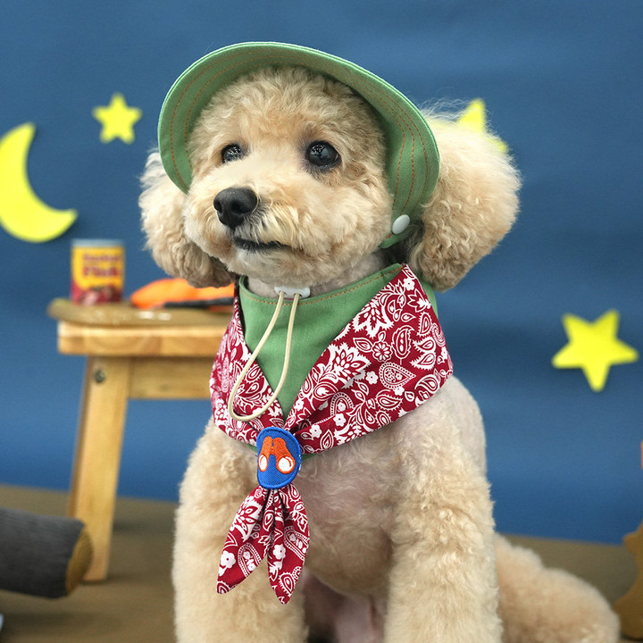 패리스독 아웃도어 스카프&모자세트 카키