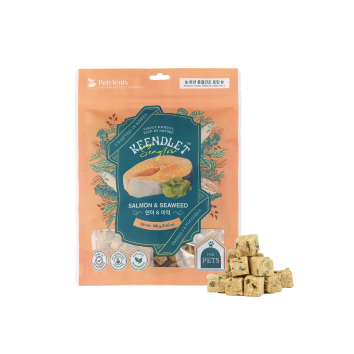 펫트리언츠 킨들릿 라지 연어&미역 씨글로우 100g