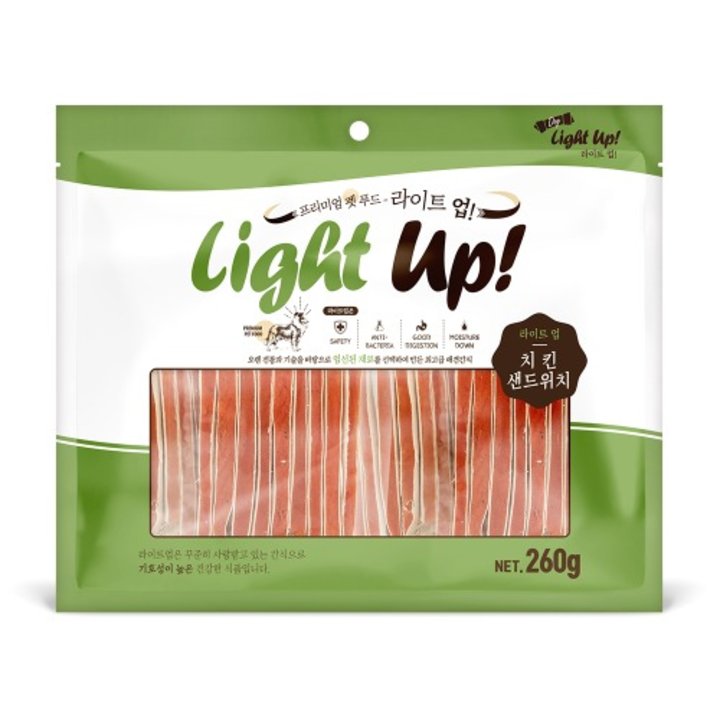라이트업 강아지간식 치킨샌드위치 260g
