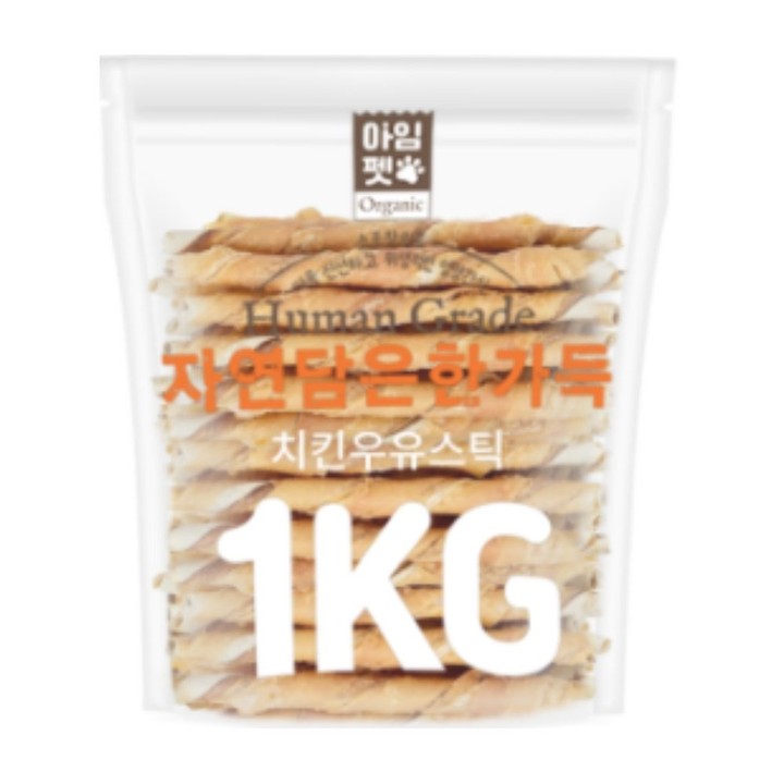 아임펫 자연담은 한가득 치킨우유스틱 1kg