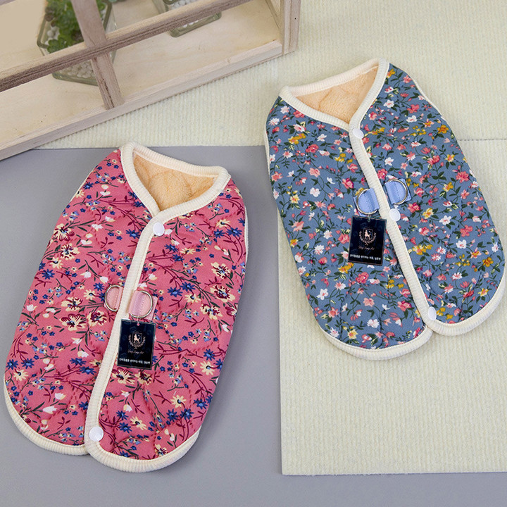 딩동펫 할머니 시골 촌캉스 꽃무늬 조끼