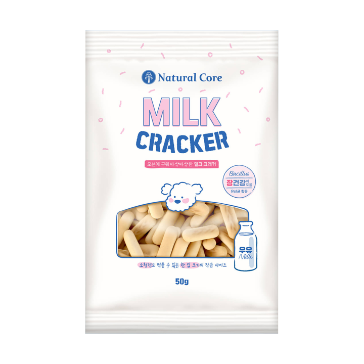 [유통기한 임박 26.07.07] 네츄럴코어 밀크 크래커 50g