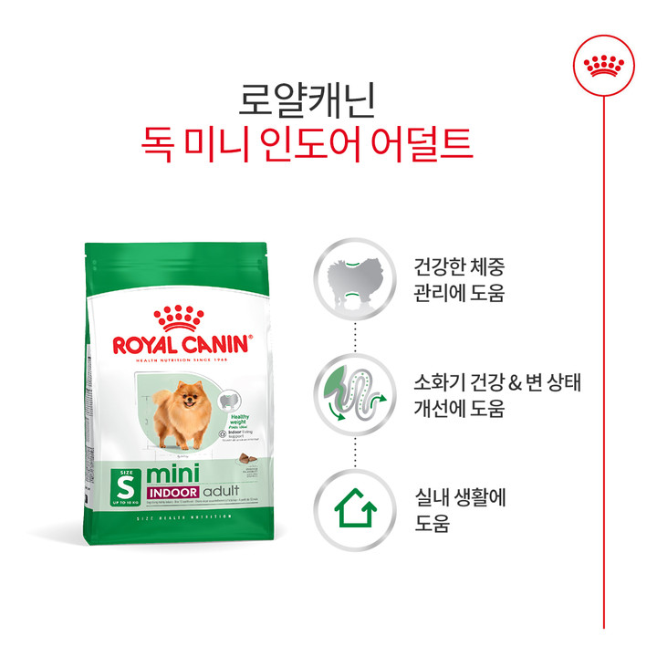 로얄캐닌 미니 인도어 어덜트 3kg 소화기 건강