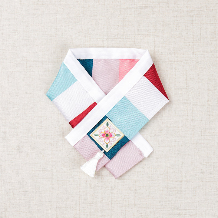 이츠독 색동자수 한복 케이프 민트