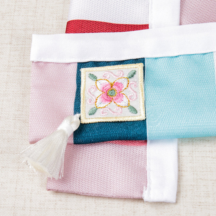 이츠독 색동자수 한복 케이프 민트