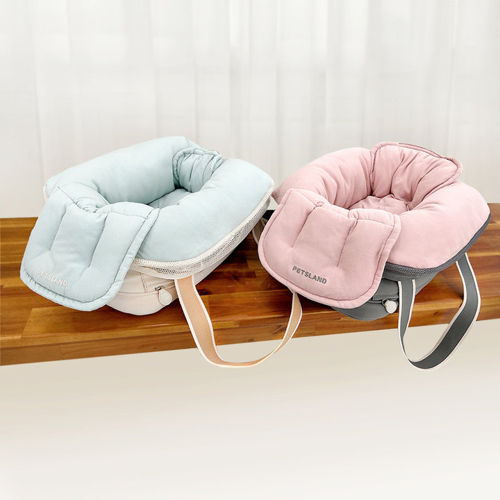 펫츠랜드 강아지 방석겸용 가방 포밍베딩백 오트밀크 M/L