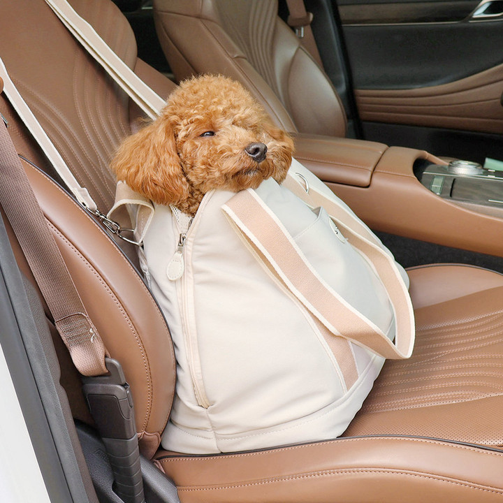 펫츠랜드 강아지 방석겸용 가방 포밍베딩백 오트밀크 M/L