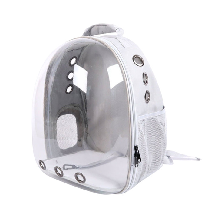 딩동펫 투명 우주선 백팩 그레이