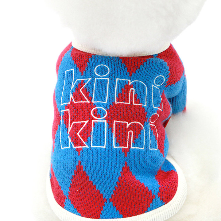 키니키니 KINI DIAMOND PATTERN CARDIGAN-RED(가디건)