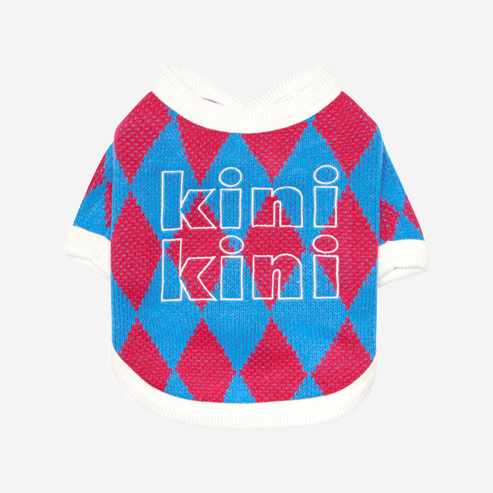 키니키니 KINI DIAMOND PATTERN CARDIGAN-RED(가디건)